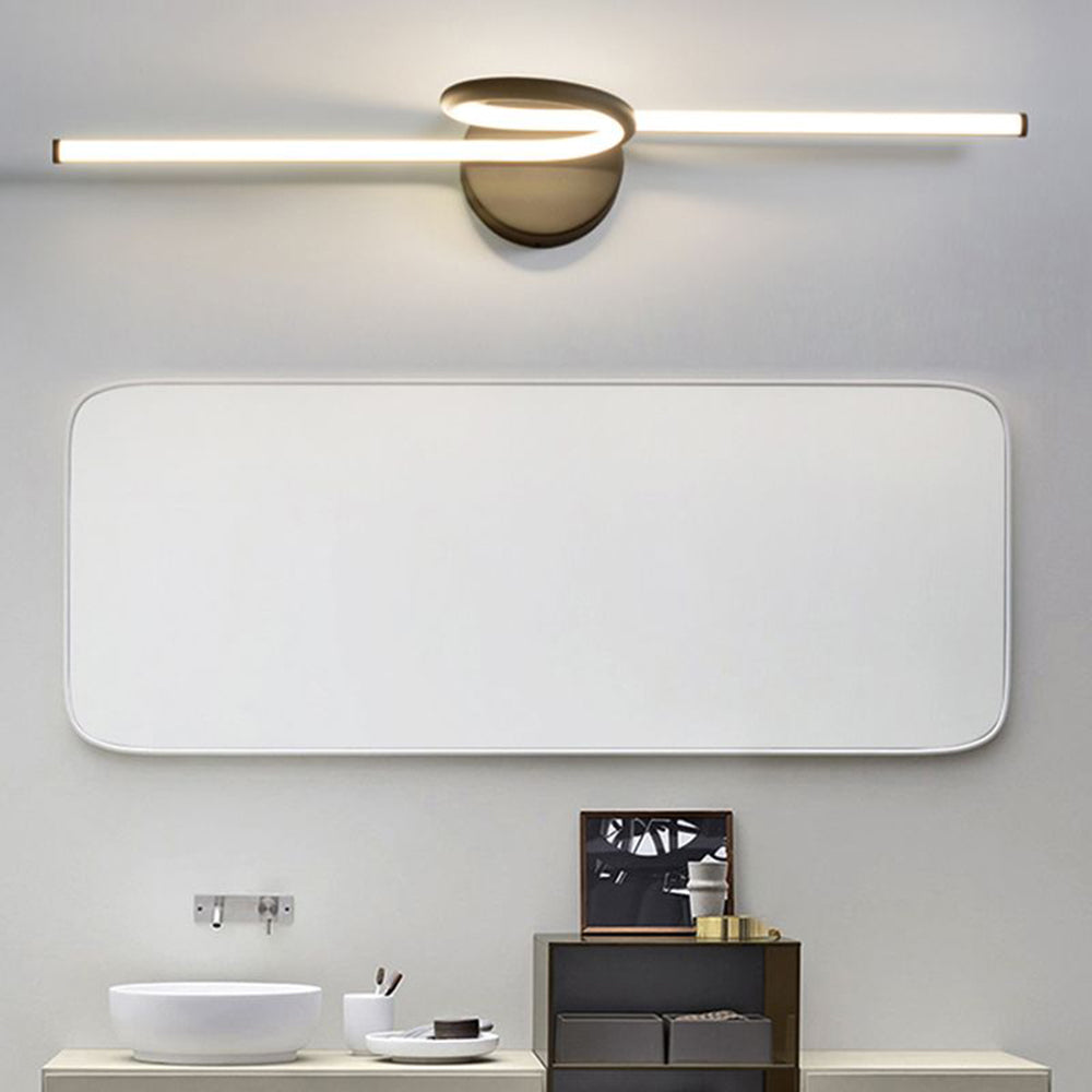 Arisha Foldable curved Vanity Mirror Front Wall Lamp Brass