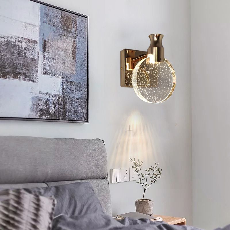 Kristy Modern Round Crystal Vanity Wall Lamp