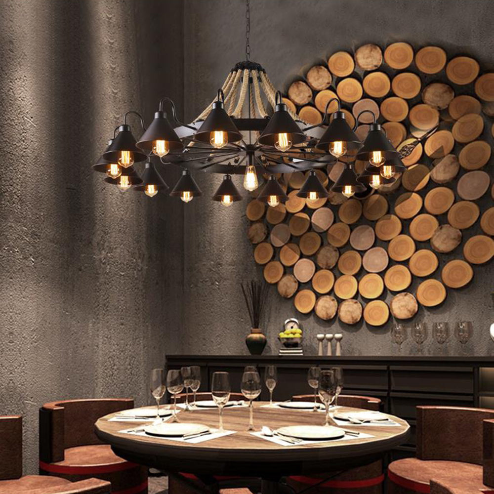 Epoch Vintage Industrial Rope Chandelier Living Room - image 7