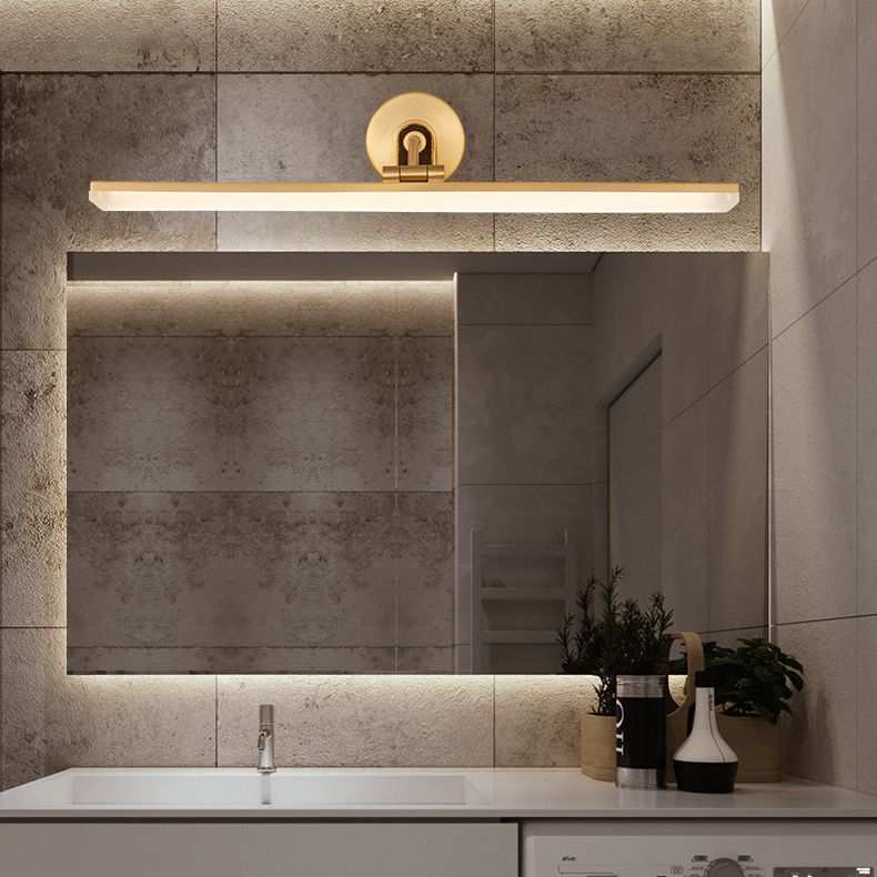 Arisha Industrial Linear Vanity Wall Lamp Brass Bathroom