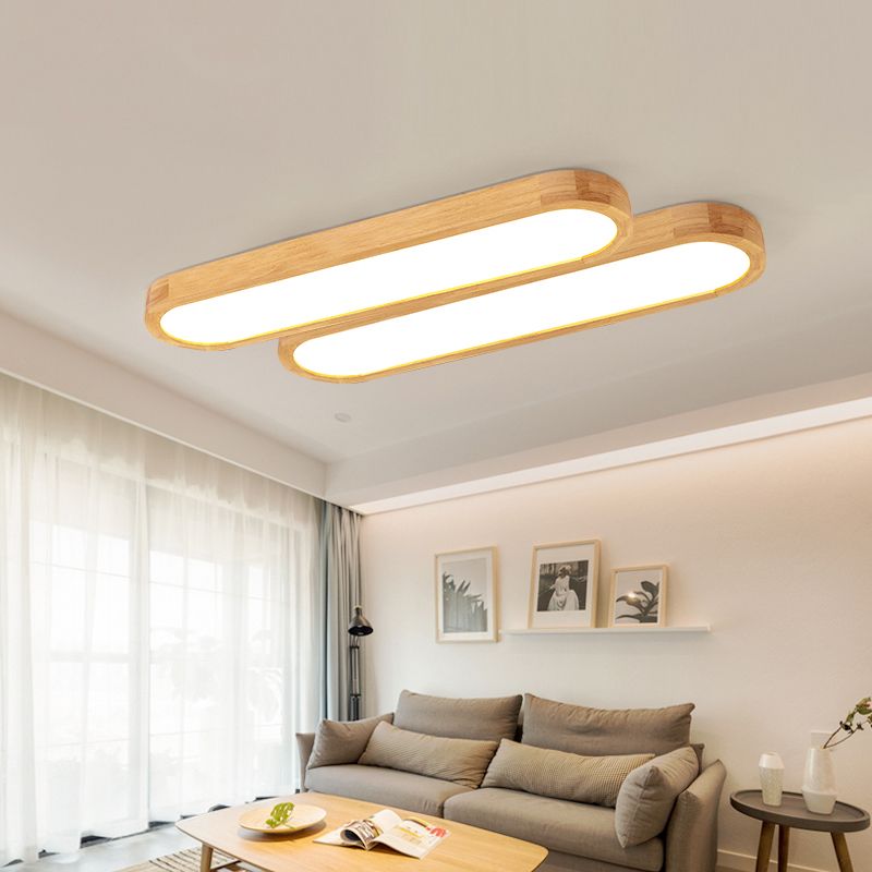 Muto Nordic Minimalist Oval LED Flush Mount Ceiling Light
