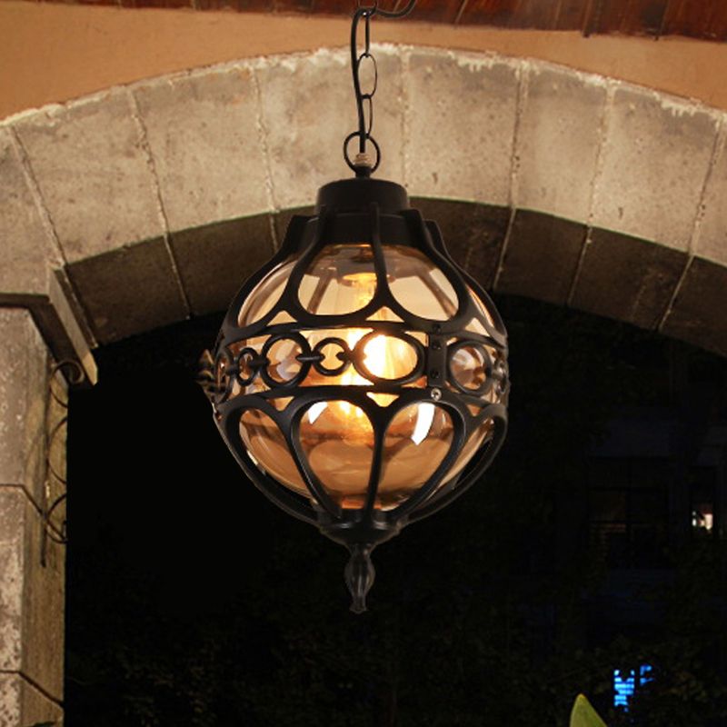 Epoch Loft Sphere Vintage Farmhouse Rustic Pendant Light Black Bronze Dining Room