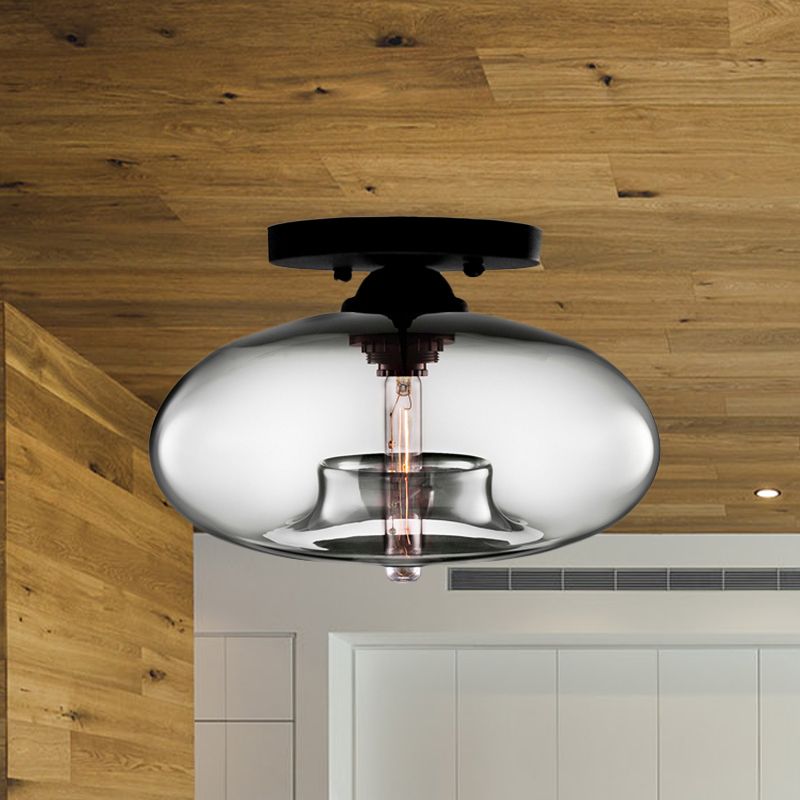 Arisha Industrial Art Deco Globe Flush Mount Ceiling Light Living Room - Letslighting