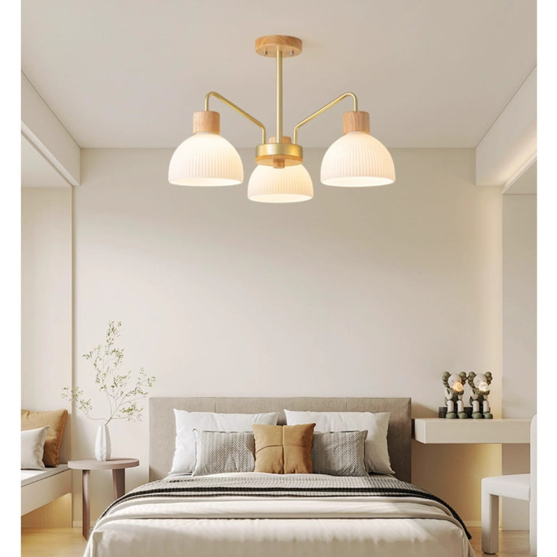 Arisha Rustic Chandelier /Wood/Glass Living Room/Dining Room