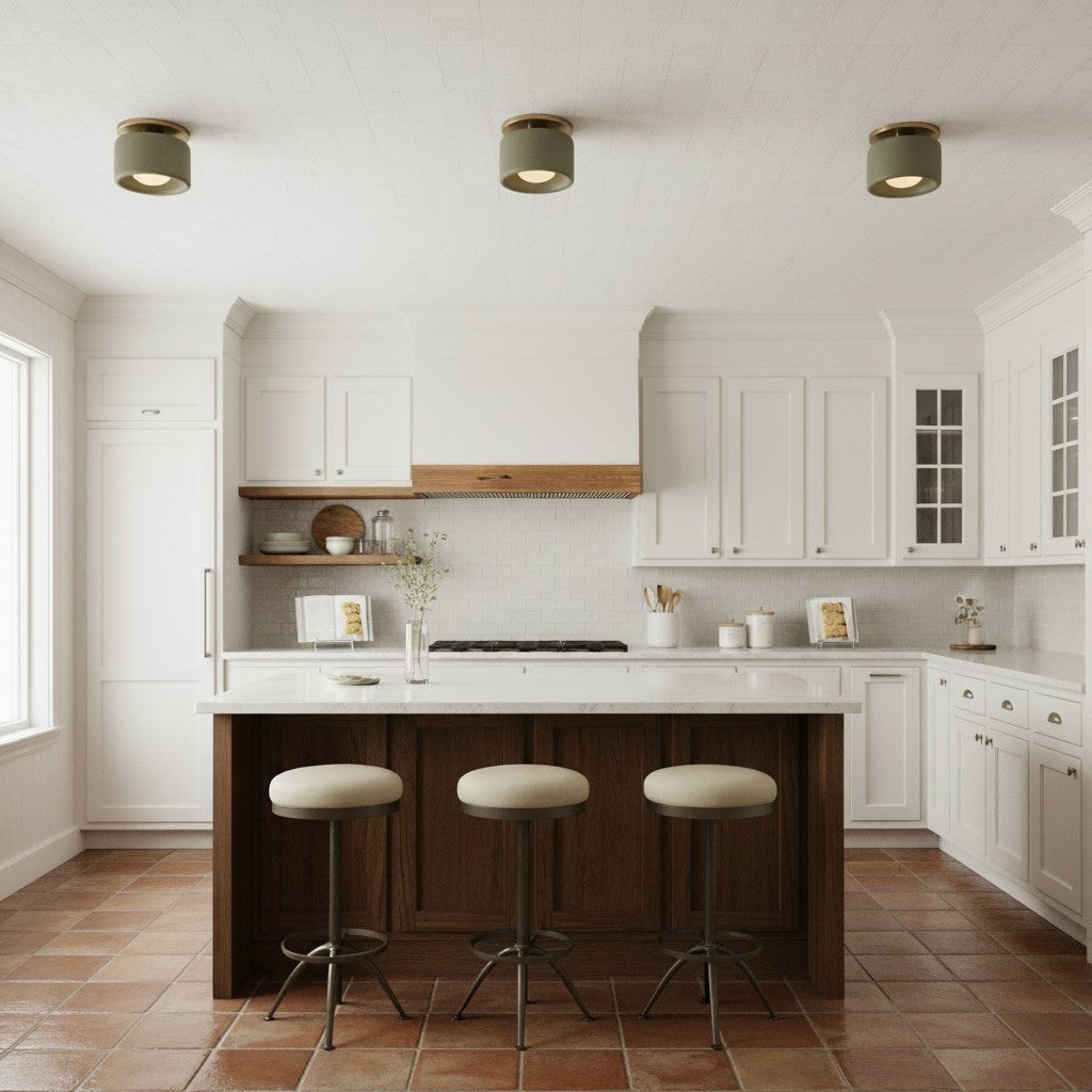 Kiln Porcelain Drum Ceiling Light
