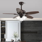 Lily Vintage Wood Ceiling Fan Light