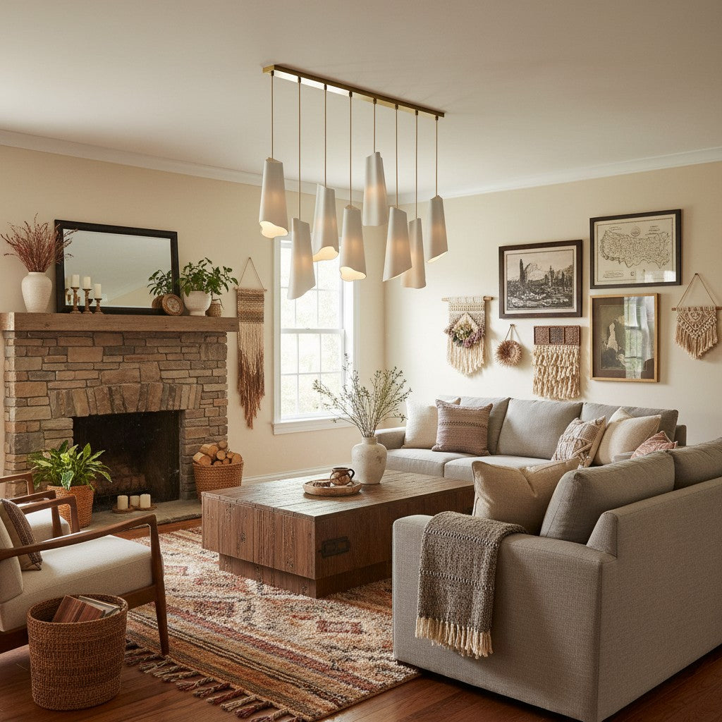 Slant Ceramic Multi-Light Pendant Light