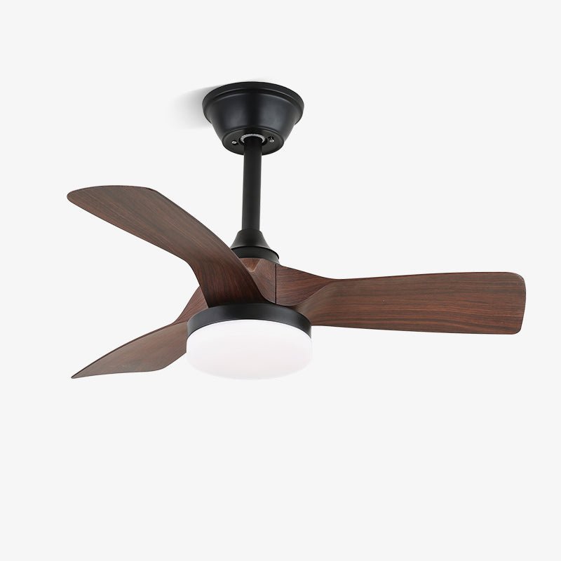 Arden Minimalist Black Wood Ceiling Fan Light