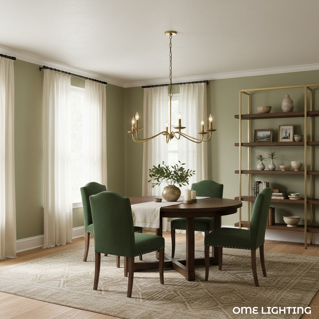 Lodge Minimalist Rustic Iron Candle Chandelier Hallway