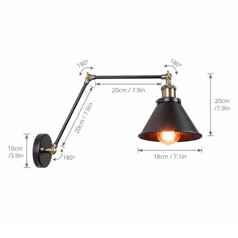 Epoch Retro Wall Lamp with Swing Arm