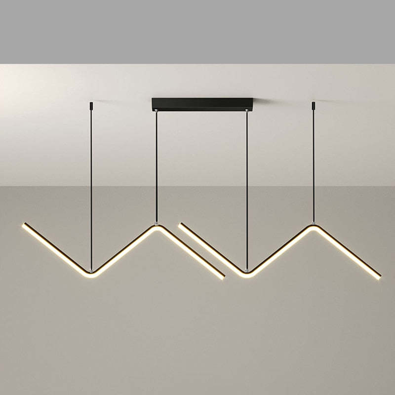 Arisha Modern Wavy Linear Pendant Light Double
