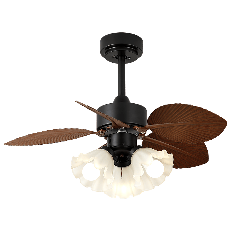 Rosalyn Vintage Wood Ceiling Fan Light