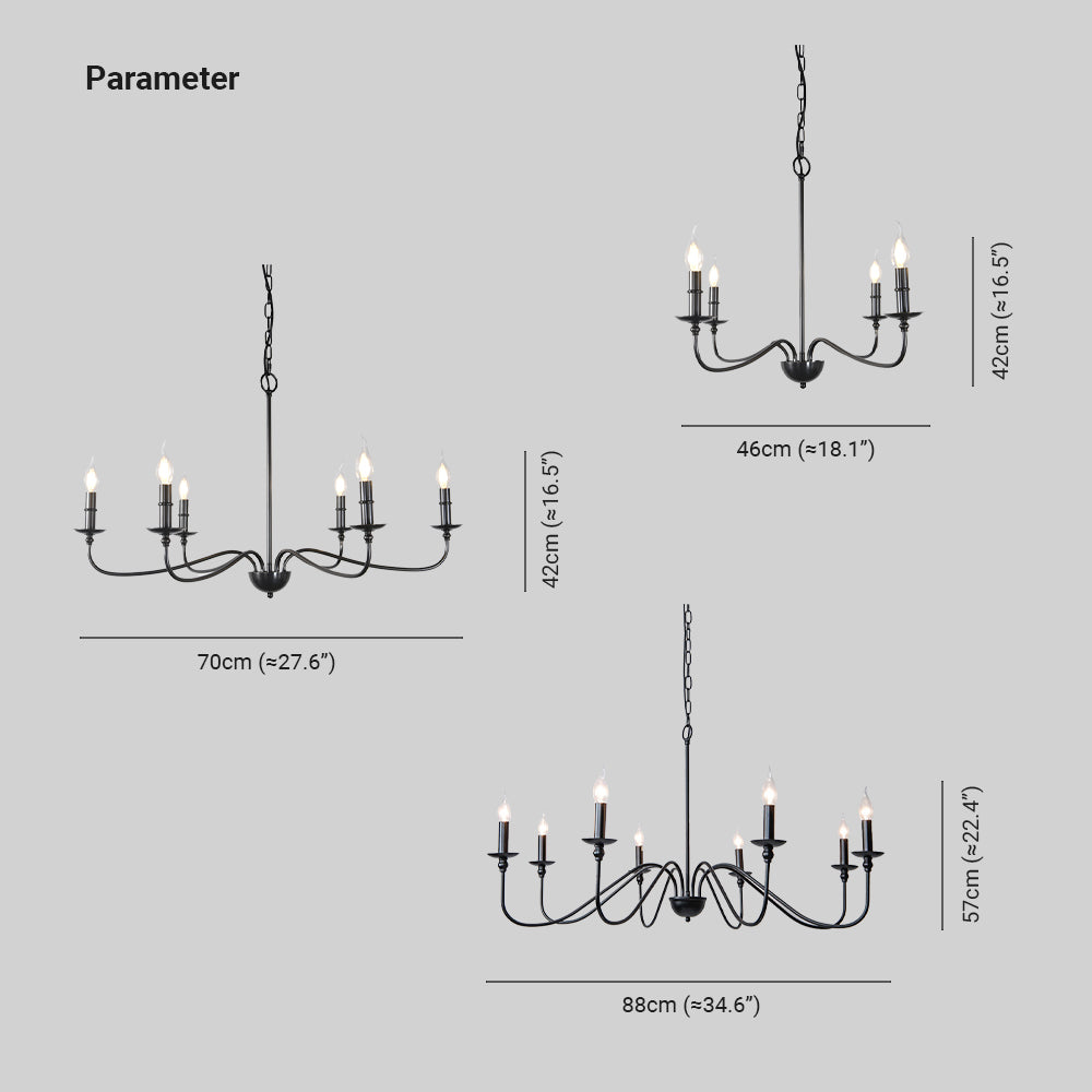 Silva Retro Vintage Candle Chandelier