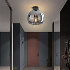 Arisha Modern Dome Glass Semi-Flush Mount Ceiling Light Pendant Light