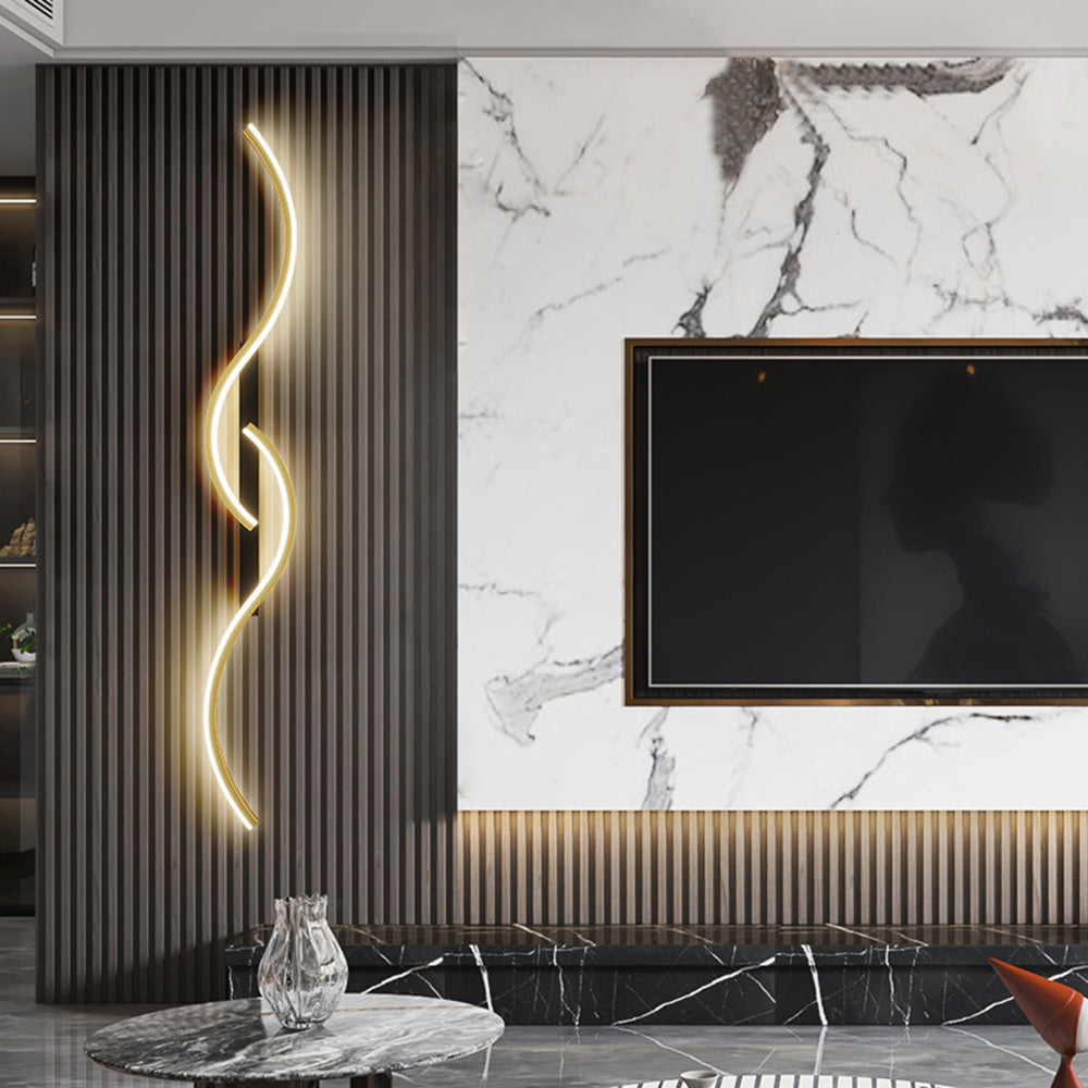 Arisha Modern Linear Wave Bedroom Wall Lamp Living Room