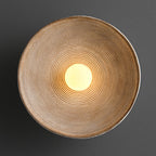 Aria Modern Round Indoor Wall Lamp Wood Bedroom Living Room