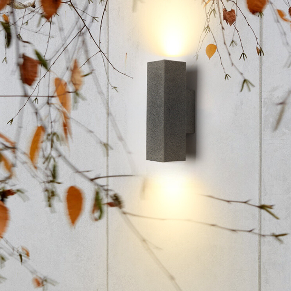 Ray Minimalist Square LED Outdoor Wall Lamp Cement Garden Corridor Balcony