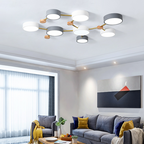 Arisha Modern LED Ceiling Light Acrylic Log Living Room Bedroom White Grey