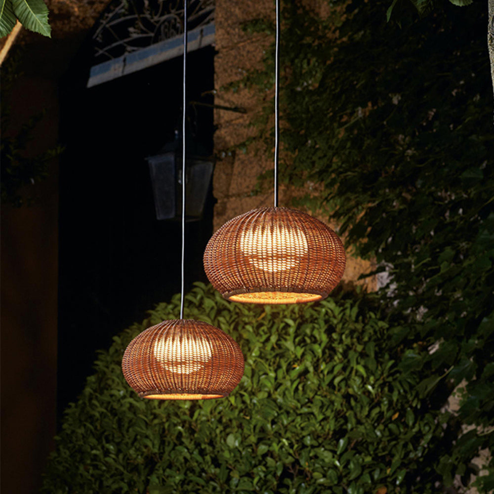 Ritta Modern Lantern Pendant Light, Coffee & Beige