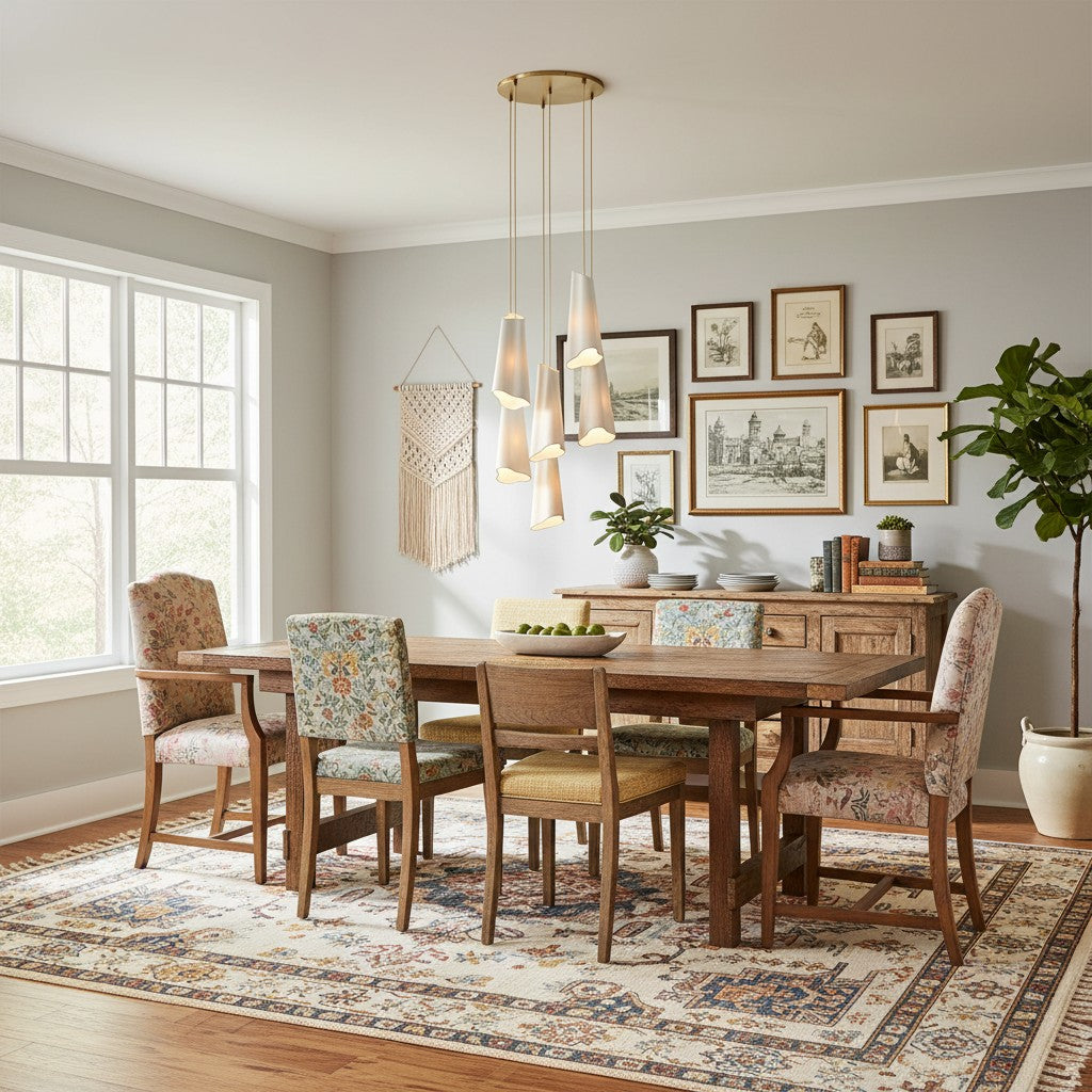 Slant Ceramic Multi-Light Pendant Light