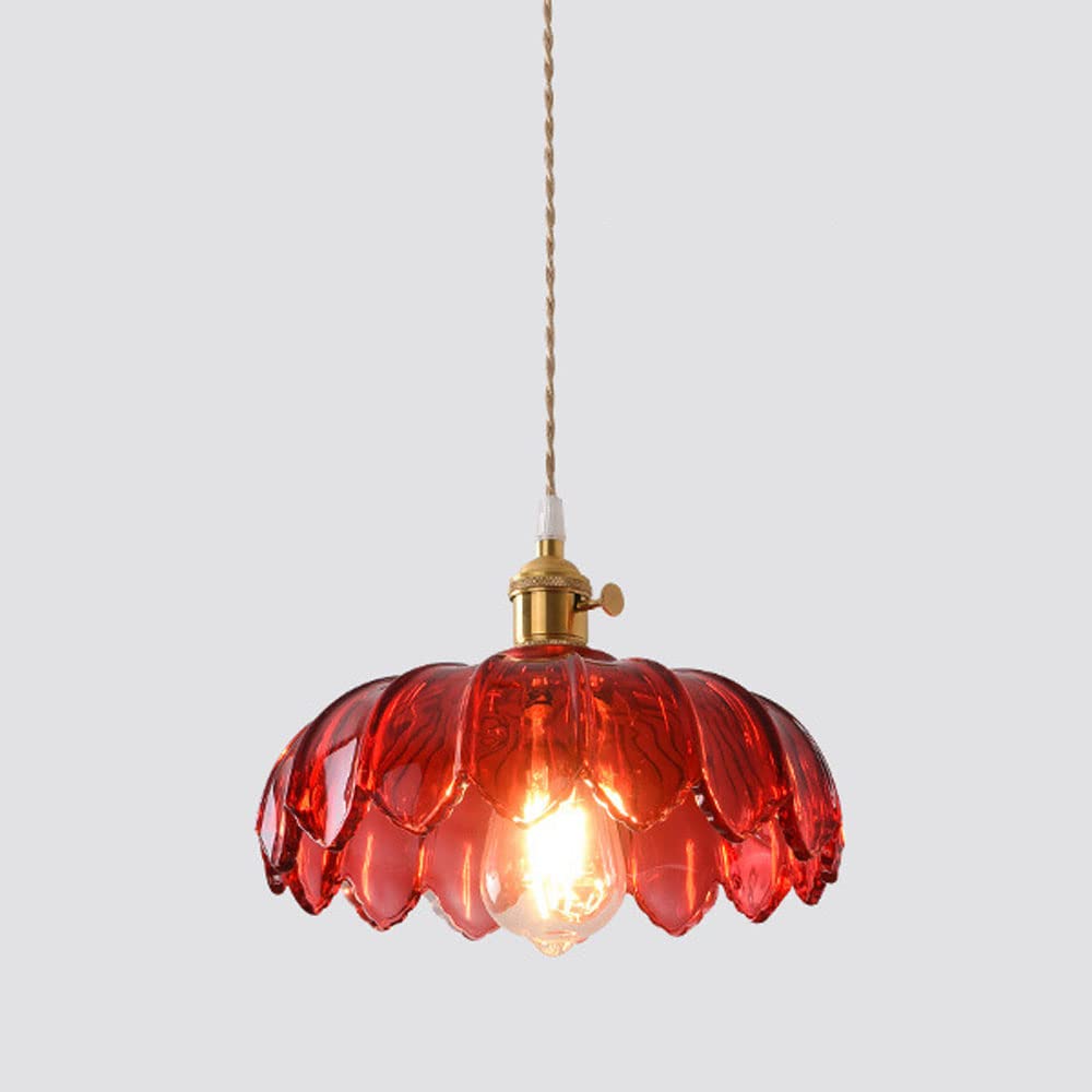 Valentina Retro LED Flower Pendant Light Glass Dining Room