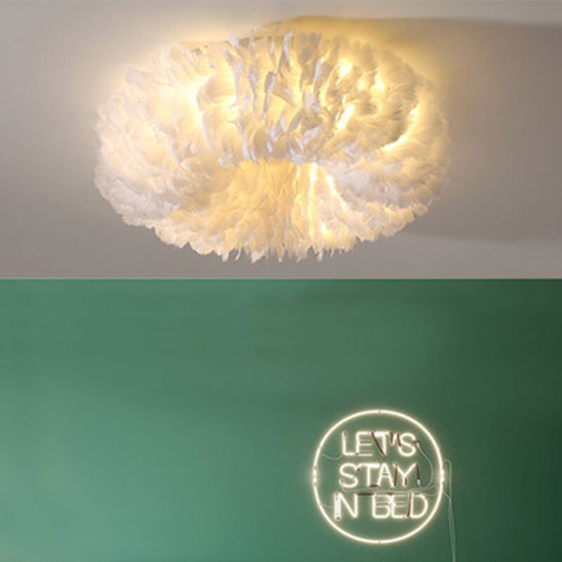 O'Moore Feather Ceiling Light, Modern, Bedroom, 4 Color