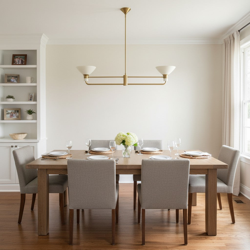 Tallow Modern 2 Light Linear Chandelier  Dining Room