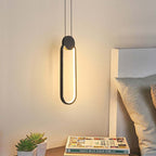 Arisha Modern Minimalist LED Hanging Pendant Lights Black White Bedroom