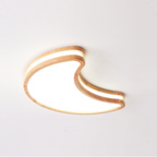 Arisha Moon/Cloud/Star Shape Flush Mount Ceiling Light, Wood & Arcylic