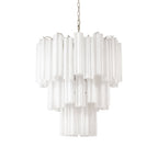 Aurora Chandelier Frosted Glass Tubes Layered Minimalist