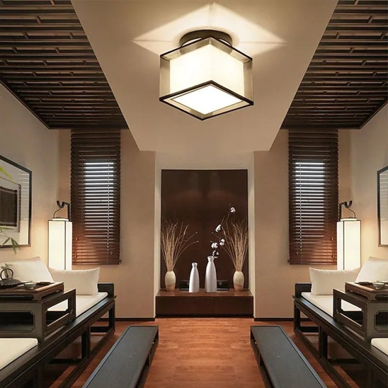 Arisha Modern & Fabric Flush Mount Ceiling Light, 2 Style