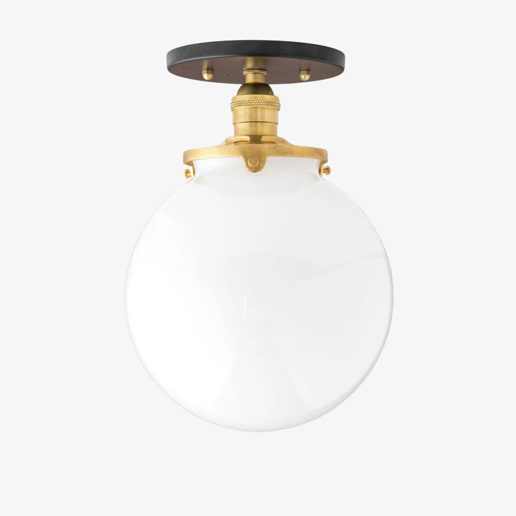 Pearl Glass Mid Century Flush Ceiling Light