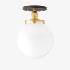 Pearl Glass Mid Century Flush Ceiling Light
