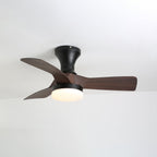 Nora Minimalist White Wood Ceiling Fan Light