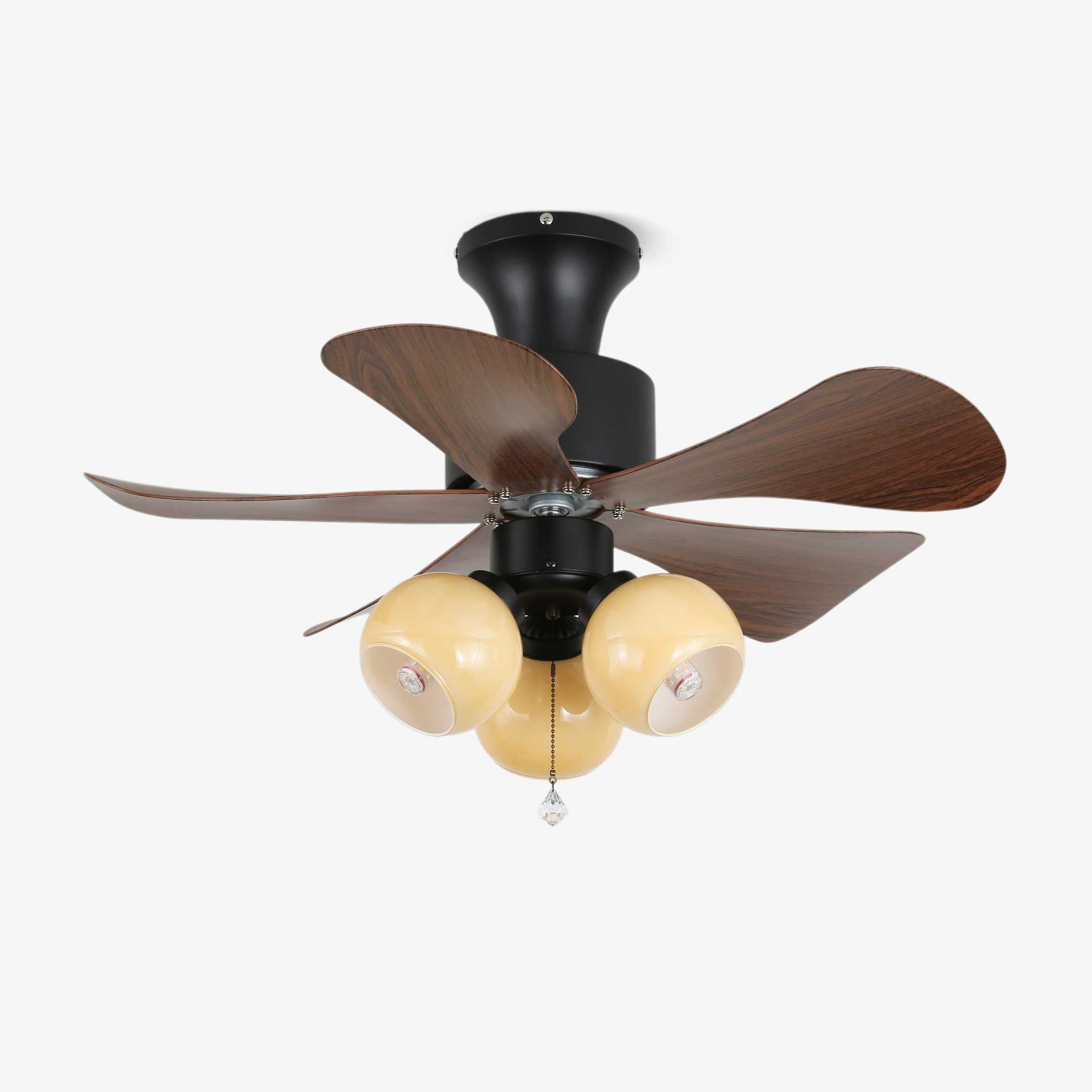 Lunara Vintage Wood Ceiling Fan Light