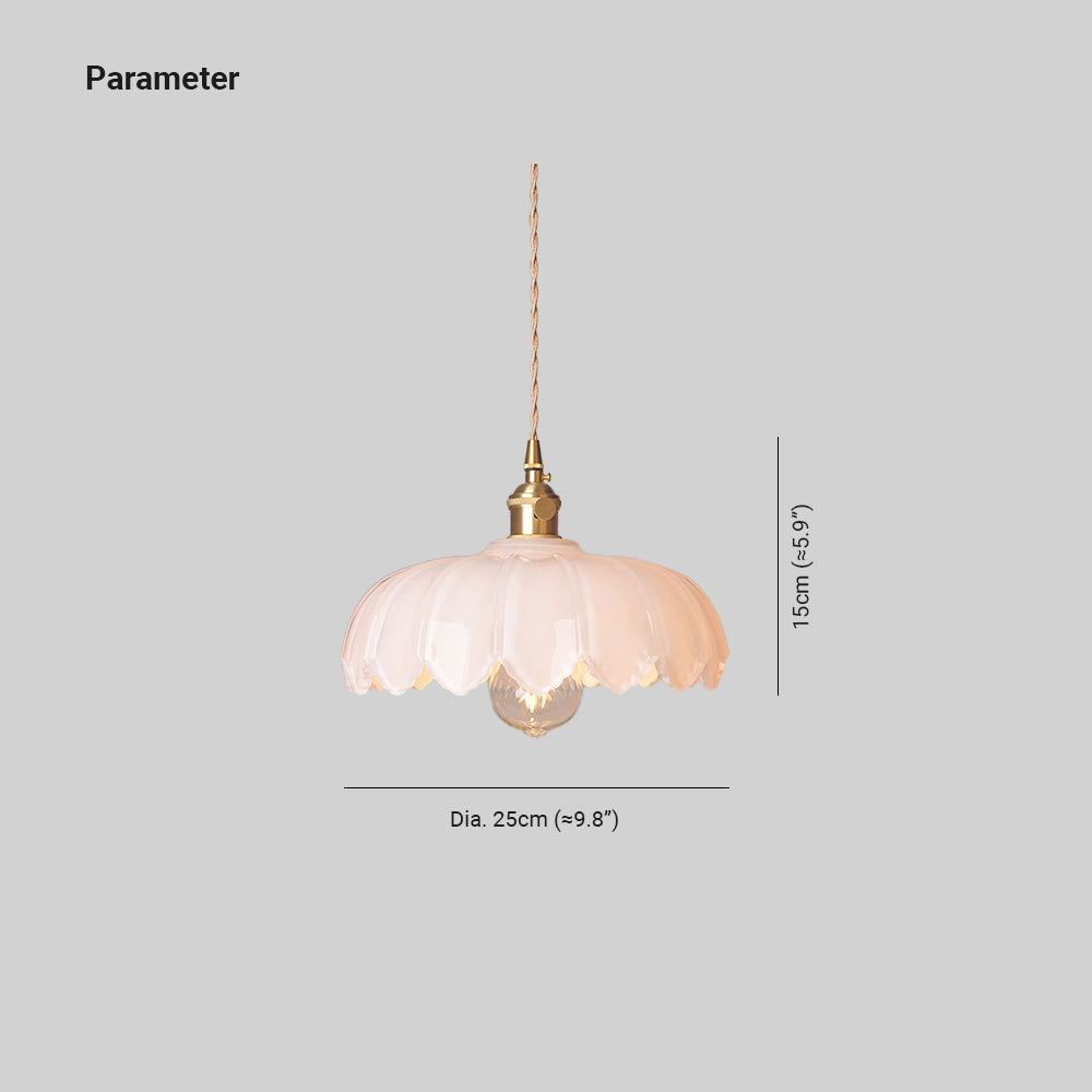 Valentina Retro LED Flower Pendant Light Glass Dining Room