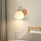Muto Nordic Minimalist Indoor Wall Lamp Glass Wood Bedroom Balcony