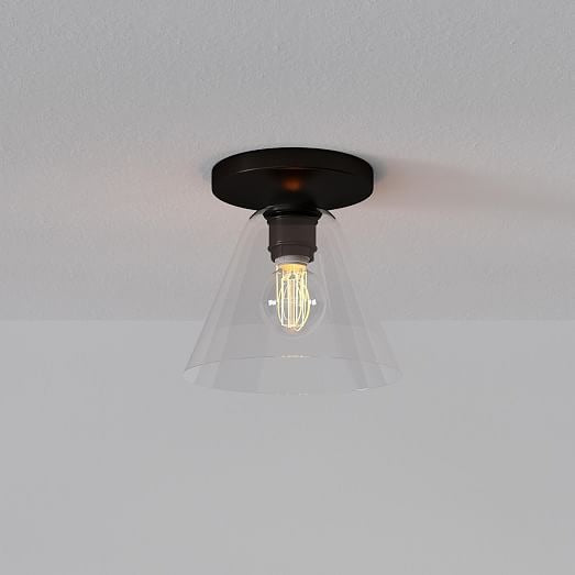 Cone Flush Mount Glass Ceiling Light Modern