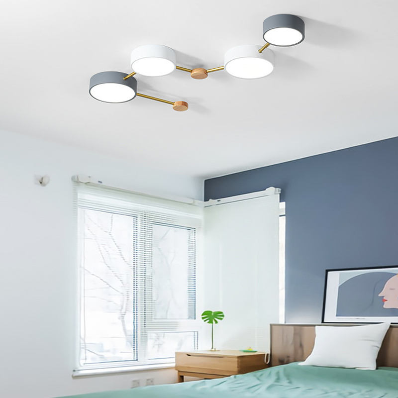 Arisha Modern LED Ceiling Light Acrylic Log Living Room Bedroom White Grey