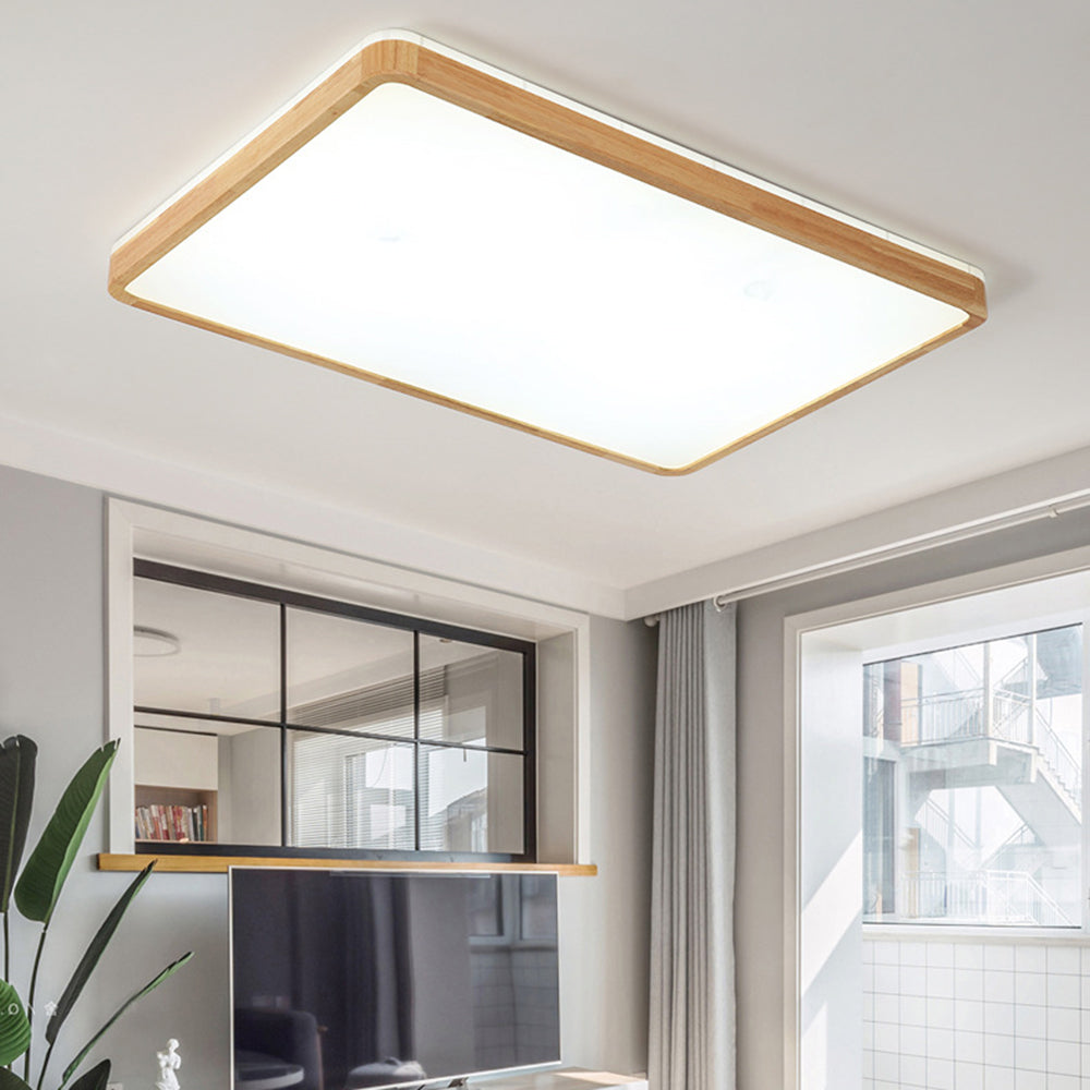 Muto Nordic Acrylic/Wood Flush Mount Ceiling Light Wood