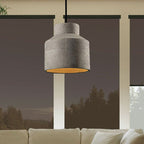 Avi Modern Dome Cement Pendant Light Gray Living Room
