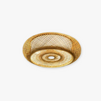 Ritta Rattan Woven Rustic LED Flush Mount Ceiling Light
