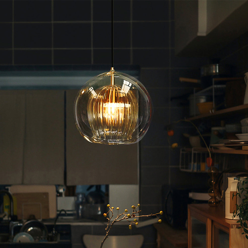 Valentina Nordic Glass Globe Pendant Light Bedroom - Letslighting