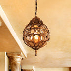 Epoch Loft Sphere Vintage Farmhouse Rustic Pendant Light Black Bronze Dining Room
