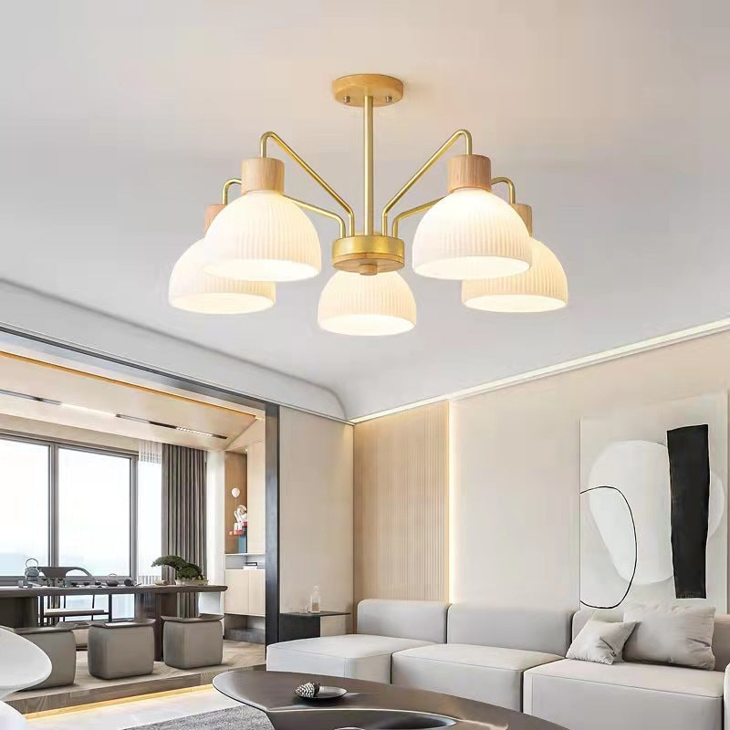 Arisha Rustic Chandelier /Wood/Glass Living Room/Dining Room