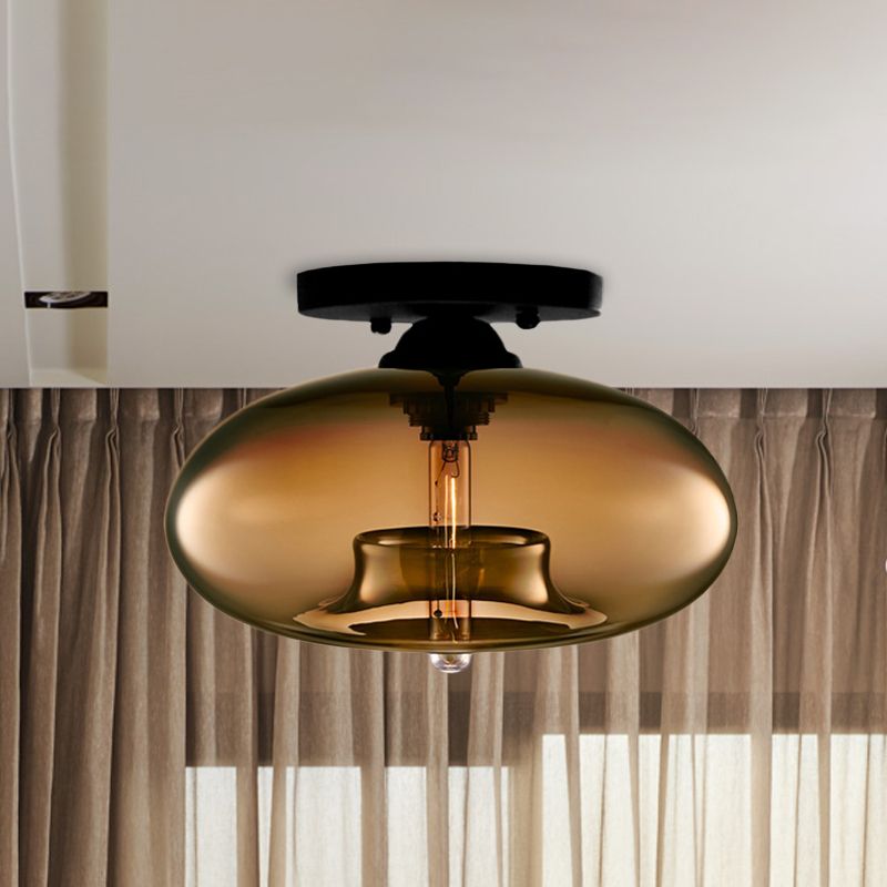 Arisha Industrial Art Deco Globe Flush Mount Ceiling Light Living Room - Letslighting
