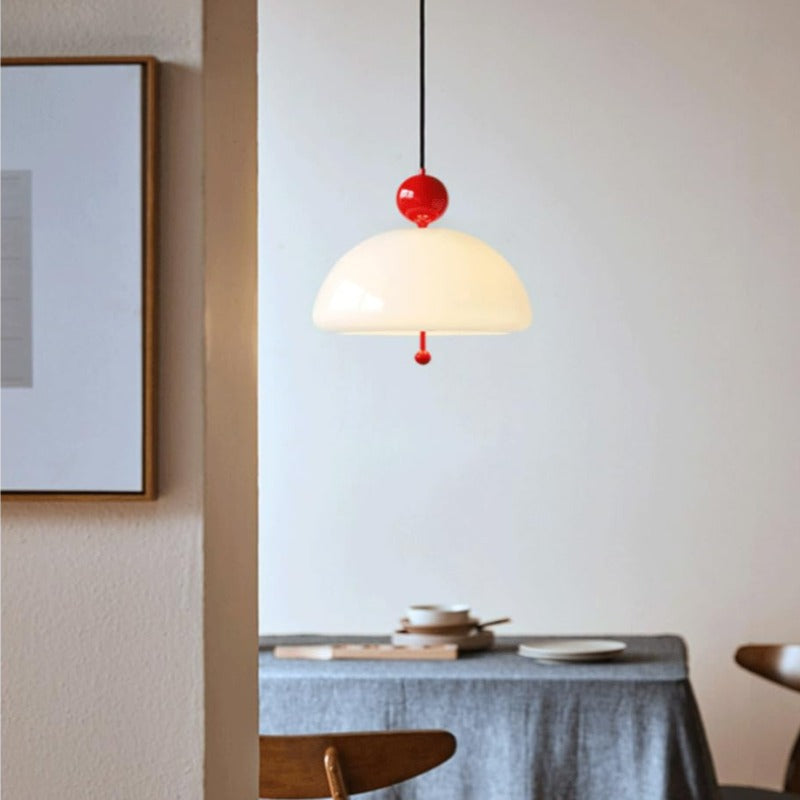 Valentina Modern Pendant Light White Glass Bedroom/Hallway