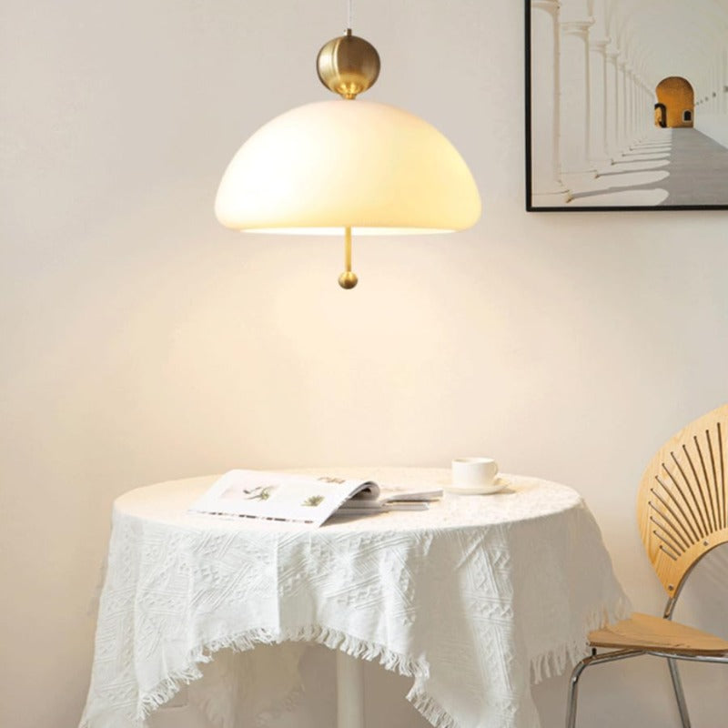 Valentina Modern Pendant Light White Glass Bedroom/Hallway