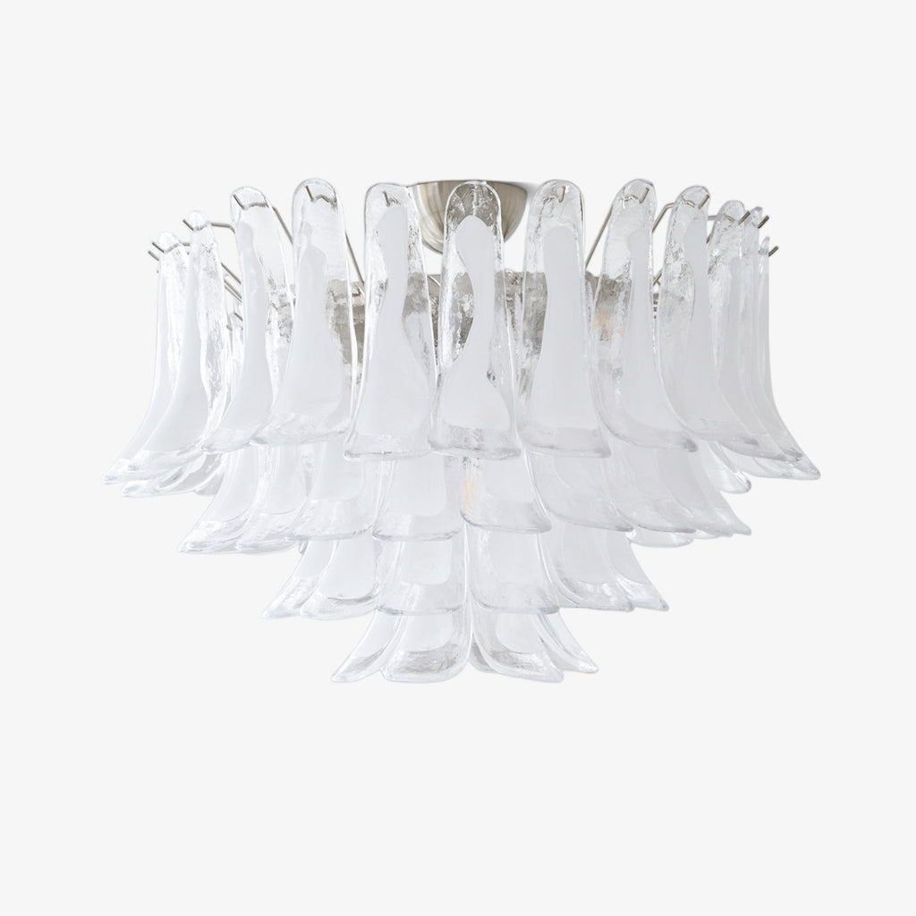 Aurora Ceiling Lamp Clear Glass Wave Layered Elegant