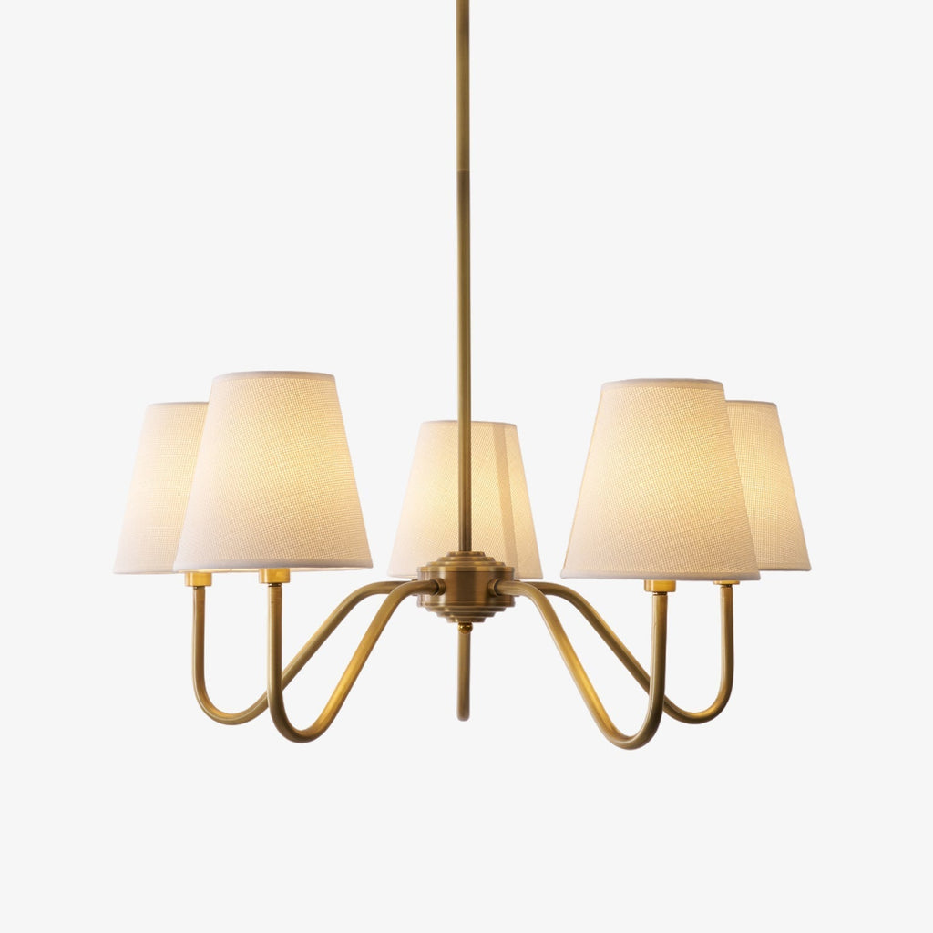 Viraean Vintage Industrial Brass Fabric Chandelier